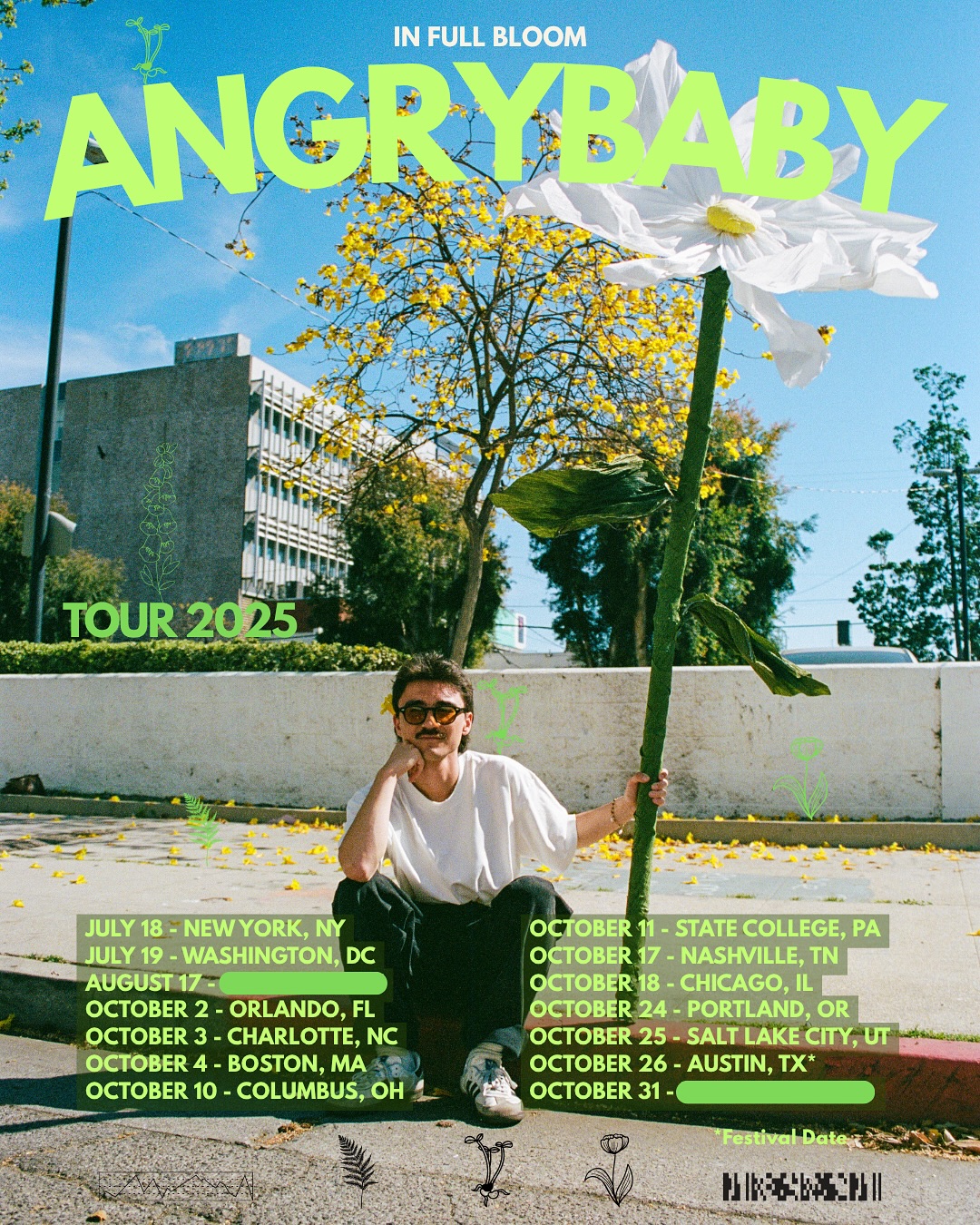Angrybaby IN FULL BLOOM Tour Poster 2025